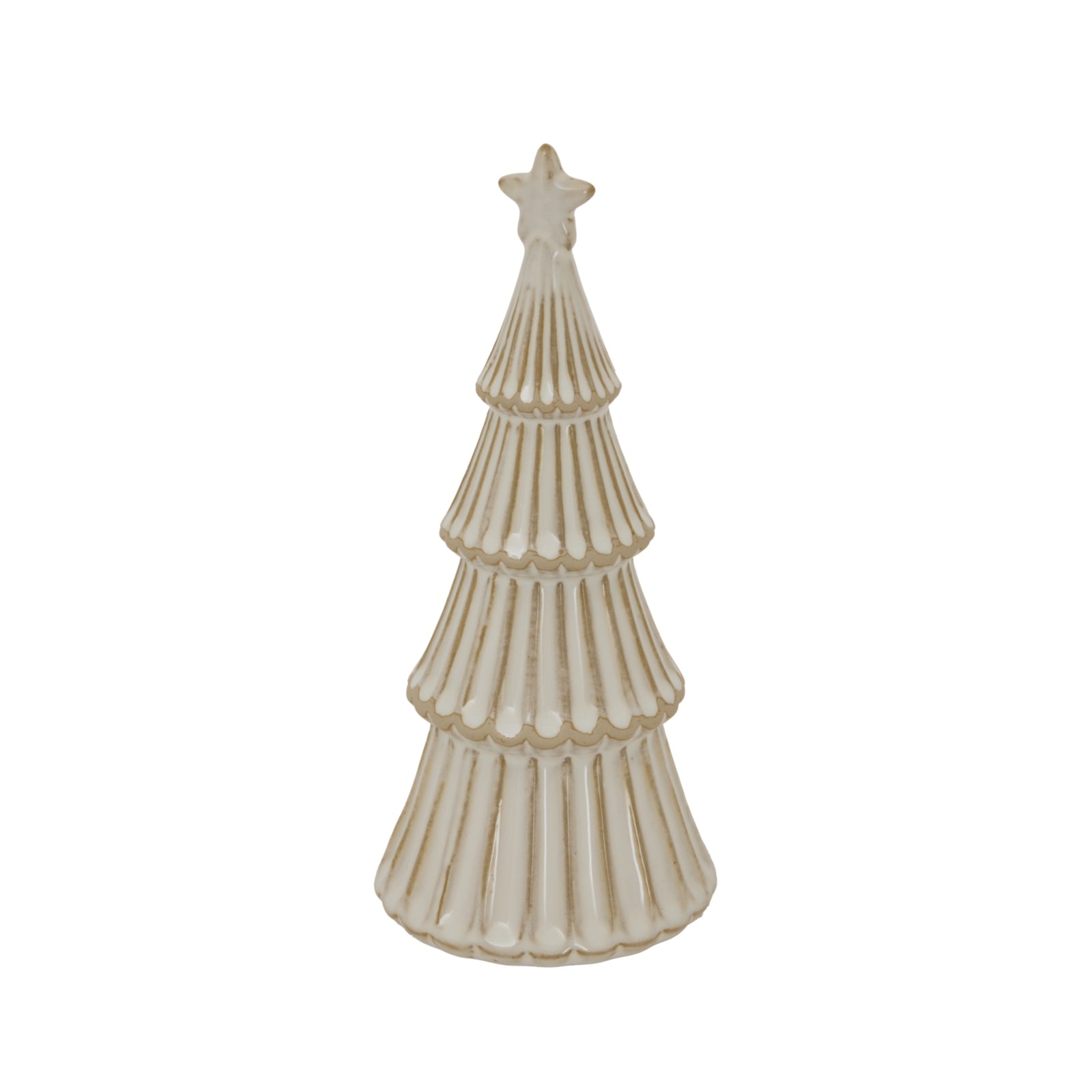 Medium Alora Ceramic Snowy Layered Tree With Star