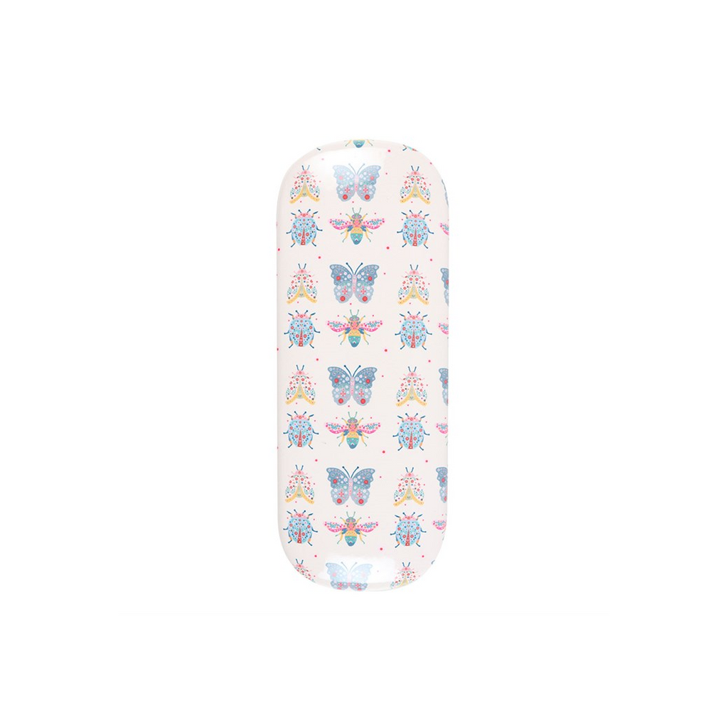 Floral Bug Print Glasses Case