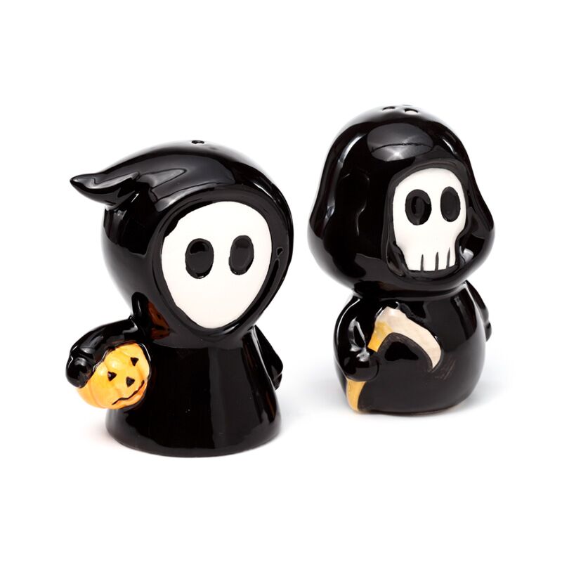 Puckator Skull Boy & Ghost Boy Ceramic Salt & Pepper Set