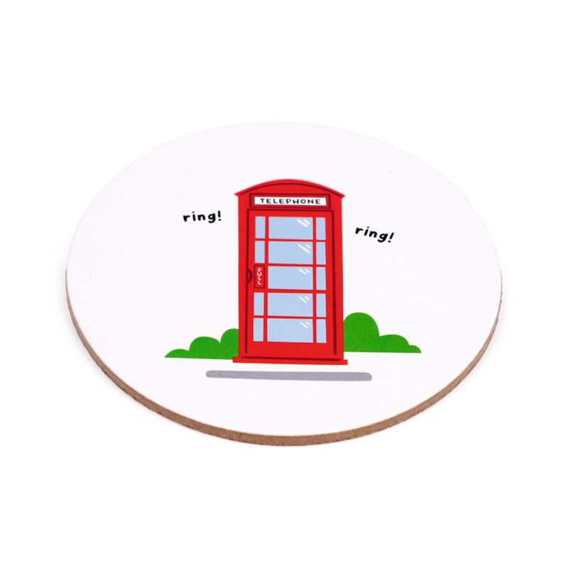 Puckator London Souvenir Set of 4 Cork Coasters