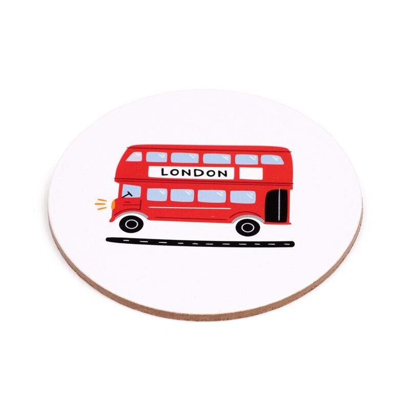 Puckator London Souvenir Set of 4 Cork Coasters
