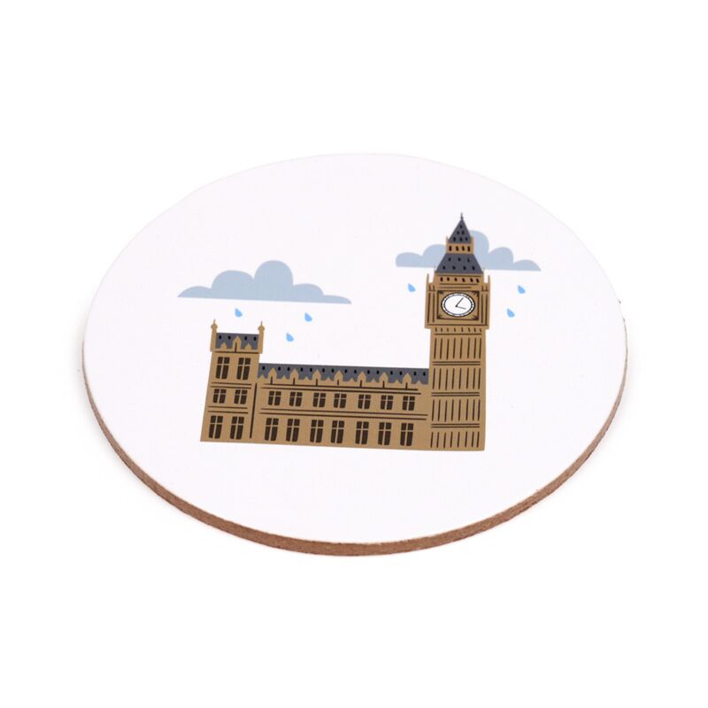 Puckator London Souvenir Set of 4 Cork Coasters