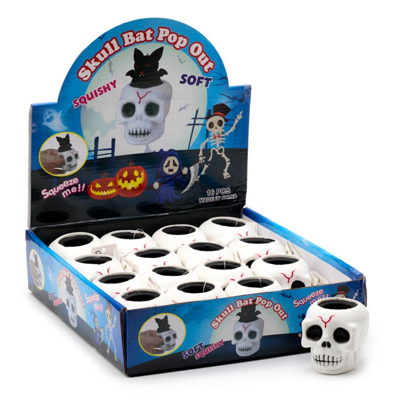 Puckator Squeezy Skull Bat Pop Out Toy