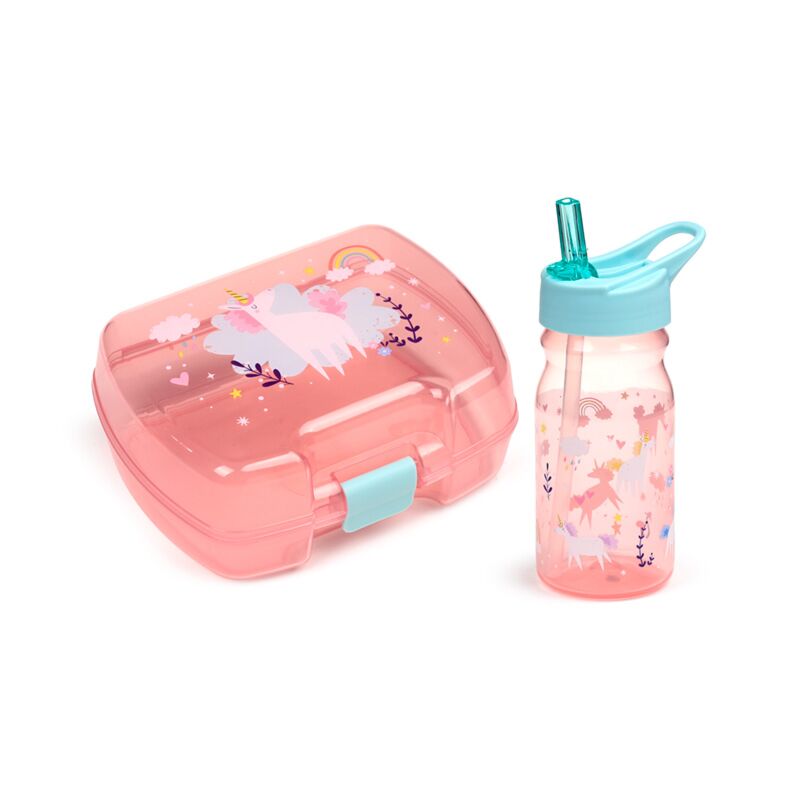 Puckator Unicorn Magic Lunch Box & Water Bottle Set