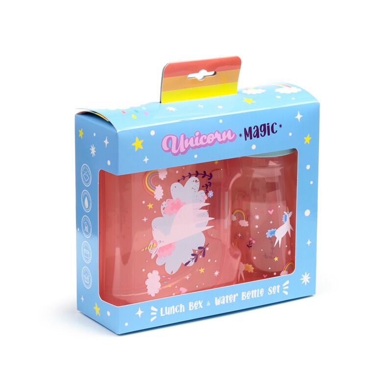 Puckator Unicorn Magic Lunch Box & Water Bottle Set