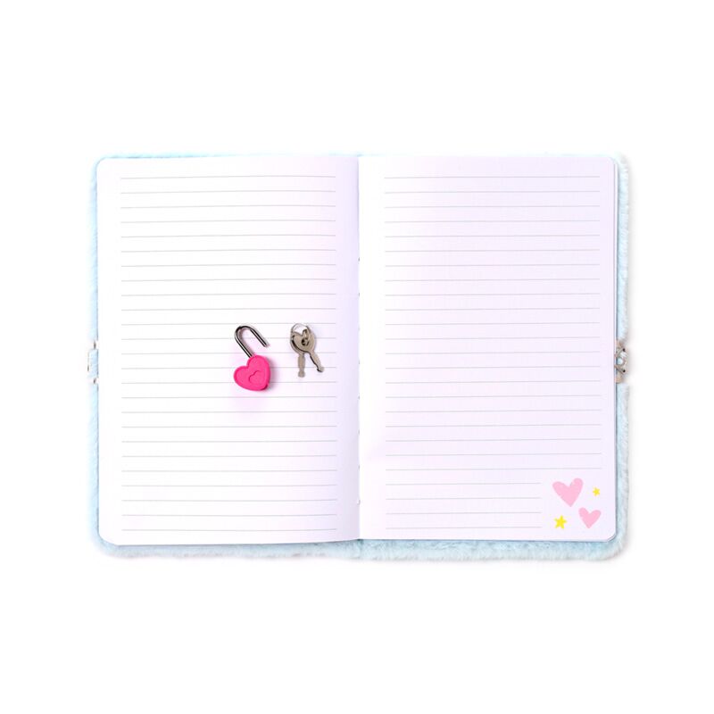 Puckator Unicorn Magic Plush Lockable Notebook with Padlock & Key