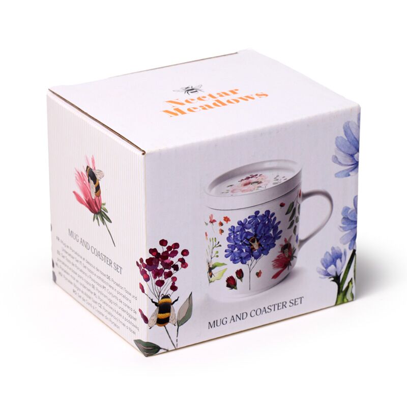 Puckator Nectar Meadows Porcelain Mug & Coaster Lid Set