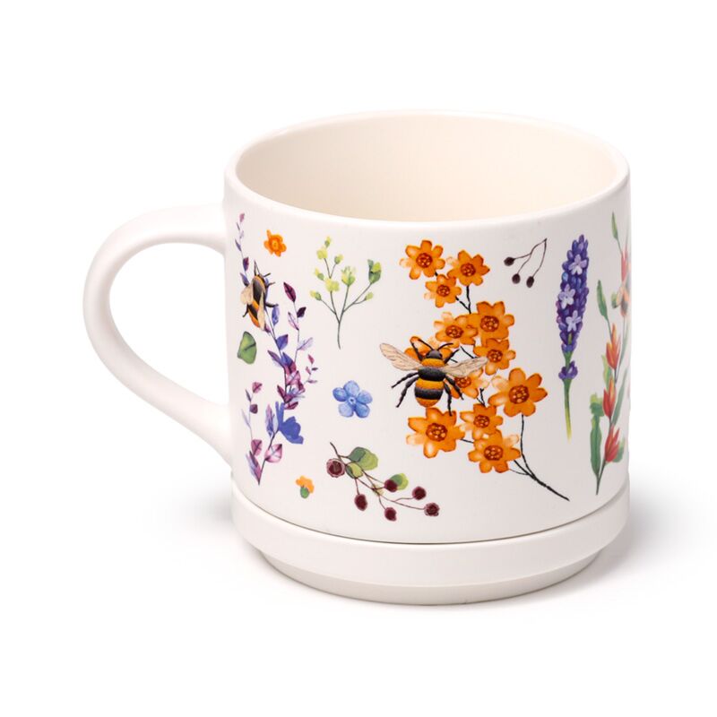 Puckator Nectar Meadows Porcelain Mug & Coaster Lid Set