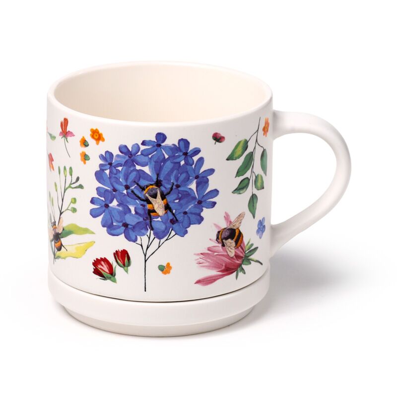 Puckator Nectar Meadows Porcelain Mug & Coaster Lid Set