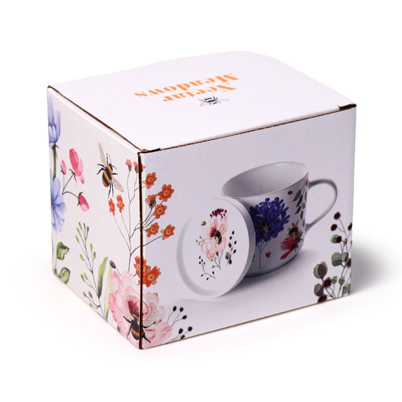 Puckator Nectar Meadows Porcelain Mug & Coaster Lid Set