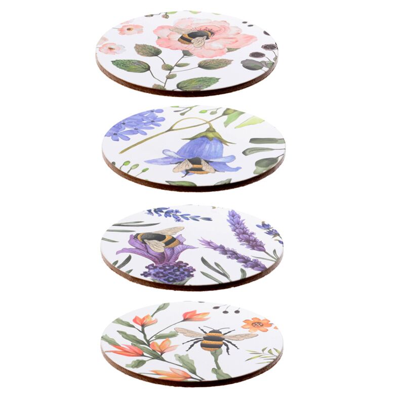 Puckator Nectar Meadows Set of 4 Cork Coasters