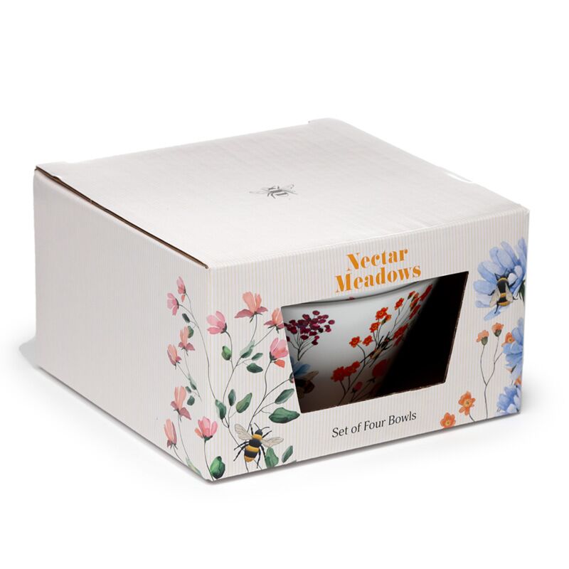 Puckator Nectar Meadows Set of 4 RPET Picnic Bowls