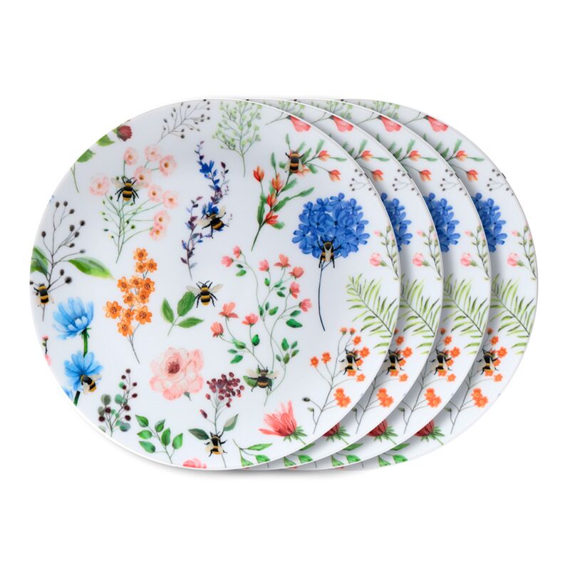 Puckator Nectar Meadows Set of 4 RPET Picnic Plates
