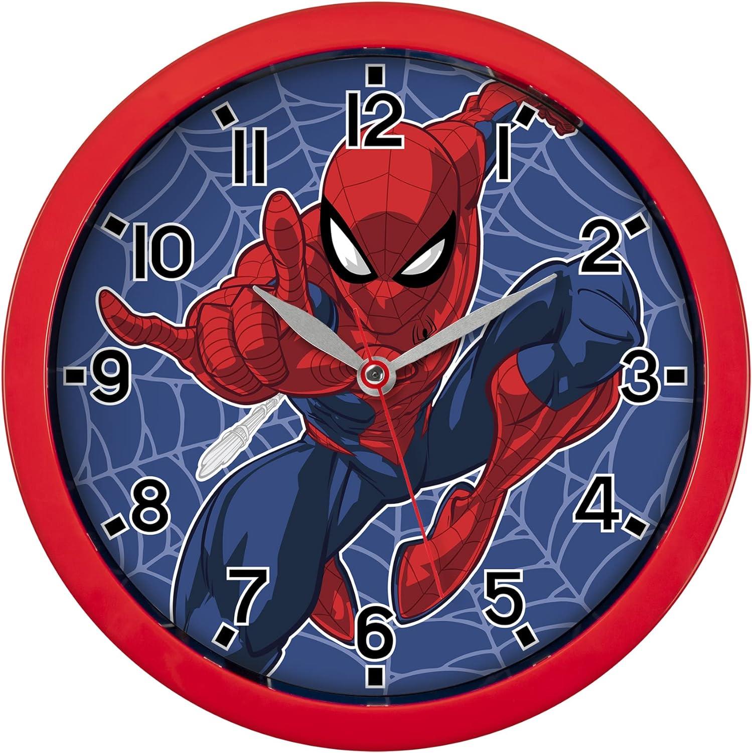 Spiderman Marvel Children Red Wall Clock SPD3586 25CM