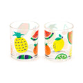 Puckator Summer Fruits Set of 2 Glass Tumblers 250ml