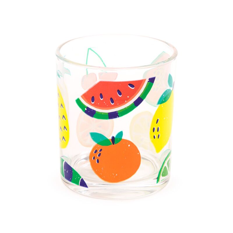 Puckator Summer Fruits Set of 2 Glass Tumblers 250ml