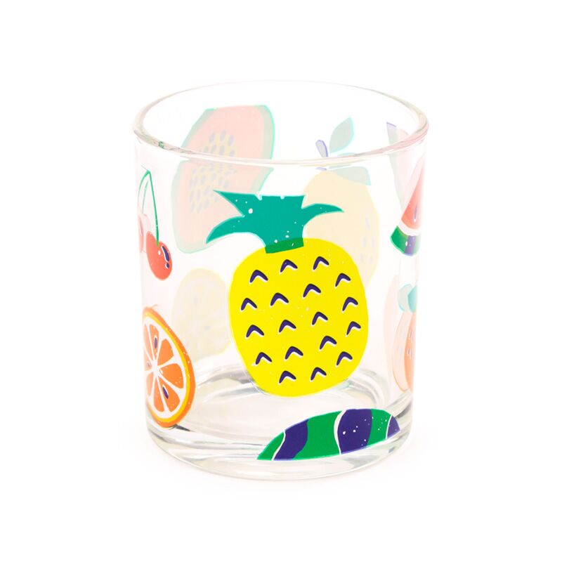 Puckator Summer Fruits Set of 2 Glass Tumblers 250ml