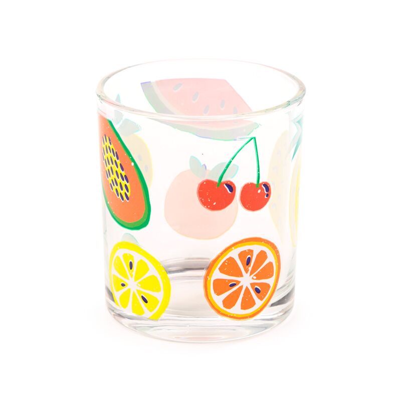 Puckator Summer Fruits Set of 2 Glass Tumblers 250ml