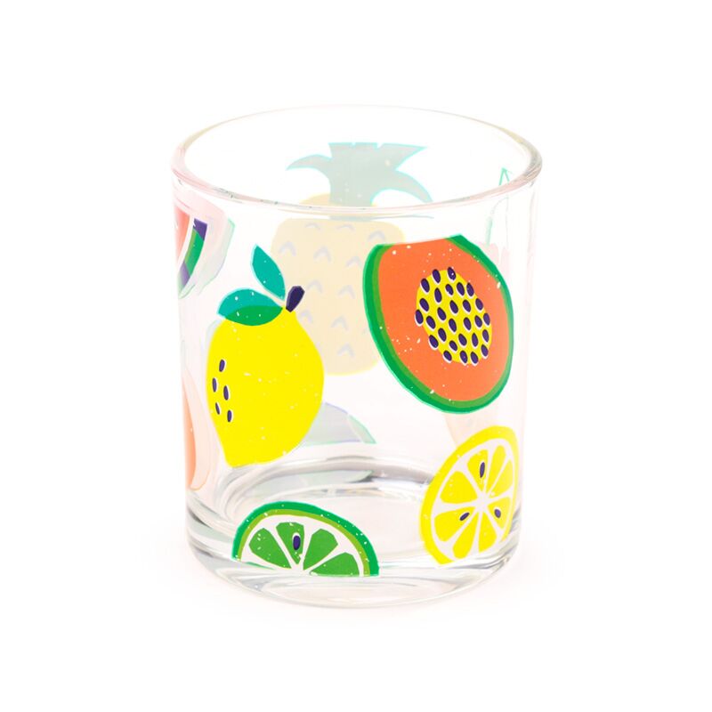 Puckator Summer Fruits Set of 2 Glass Tumblers 250ml