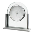 Acctim Mantel Clock / Silver Tone & Glass Battery 'Wootton' 37057