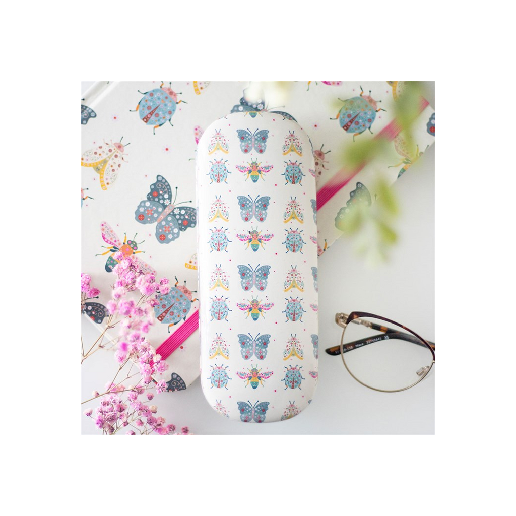 Floral Bug Print Glasses Case