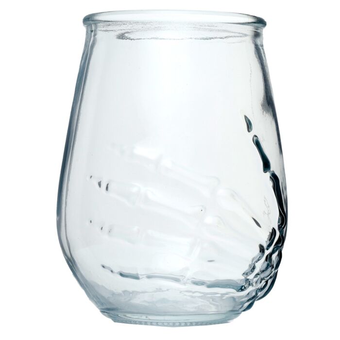 Puckator Skeleton Hand Set of 2 Glass Tumblers