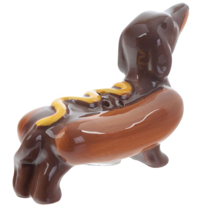 Puckator Sausage Dog in a Bun & Mustard Fast Food Ceramic Salt & Pepper Set