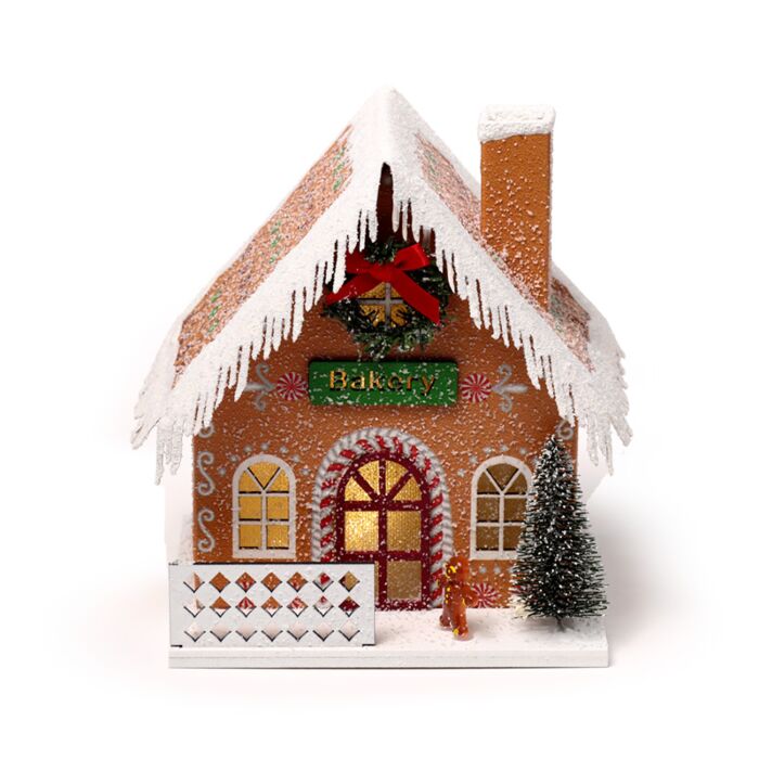 Puckator Gingerbread Bakery Christmas House LED Decoration