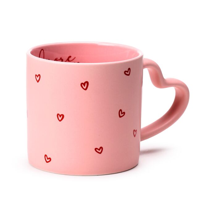 Puckator Amore Heart Porcelain Shaped Handle Mug
