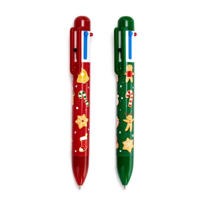 Puckator Christmas Baker Street Gingerbread Multi Colour Pen with Charm (6 Colours)