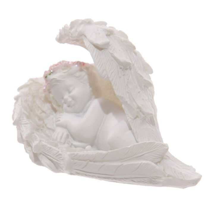 Puckator Cherubs Sleeping in Wings with Pink Roses