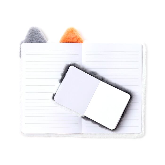 Puckator Adoramals Lola the Cat Plush Notebook with Pouch & Mini Notebook