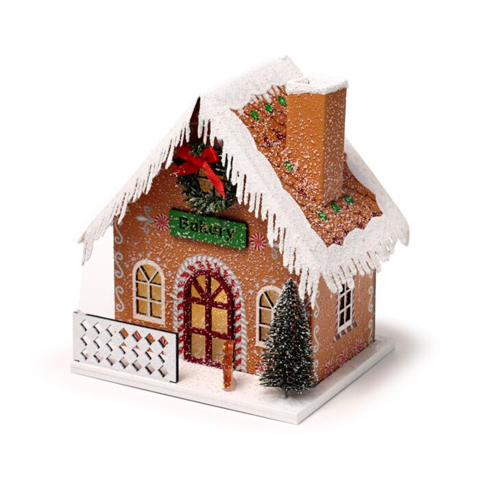 Puckator Gingerbread Bakery Christmas House LED Decoration