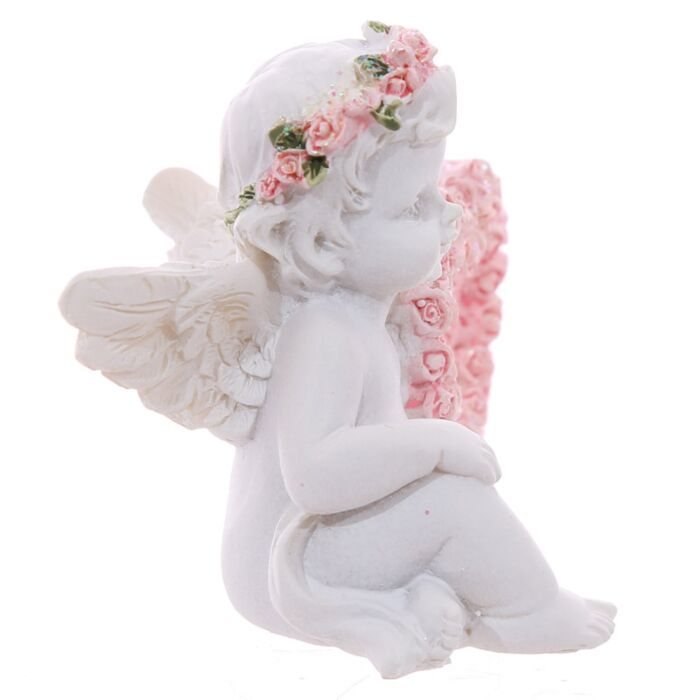 Puckator Cherub with Pink Rose Heart