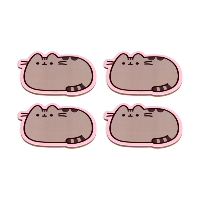 Puckator Pusheen the Cat Set of 4 Shaped Cork Coasters