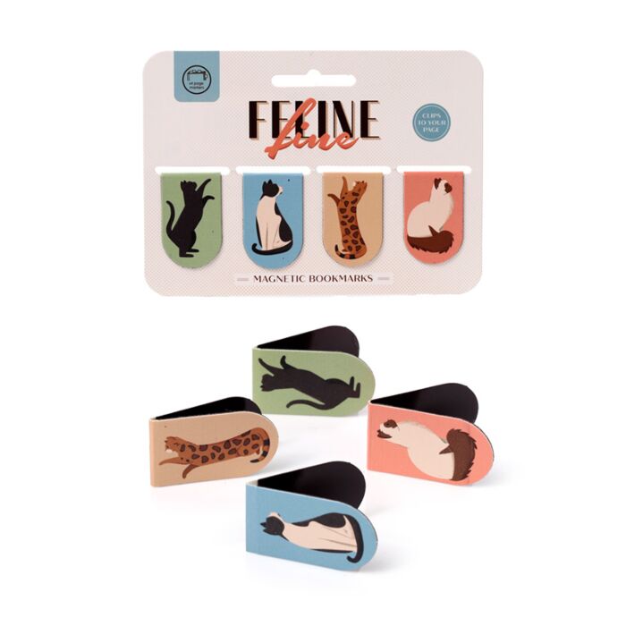 Puckator Feline Fine Cats Magnetic Bookmark Set