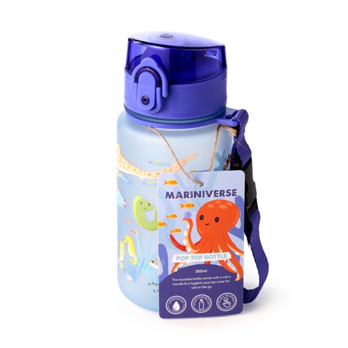Puckator Mariniverse Pop Top 350ml Shatterproof Children's Bottle