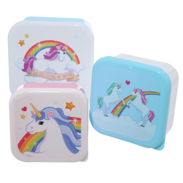 Puckator Set of 3 Lunch Box S/M/L Enchanted Rainbows Unicorn