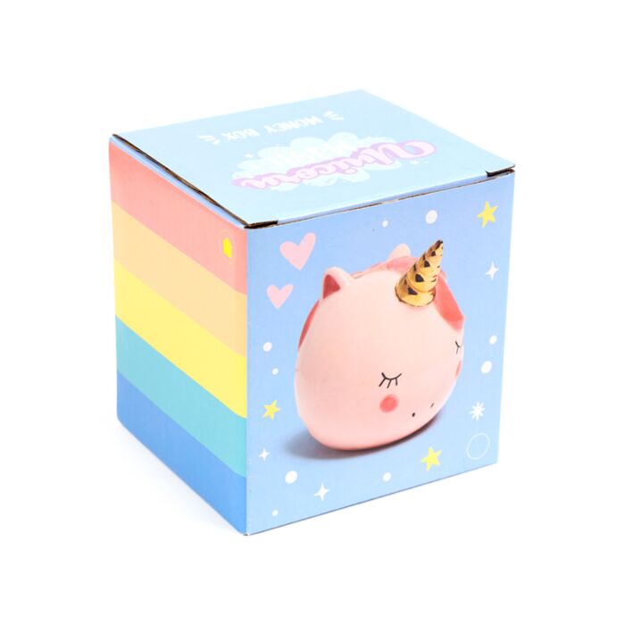 Puckator Enchanted Rainbows Unicorn Pink Ceramic Money Box