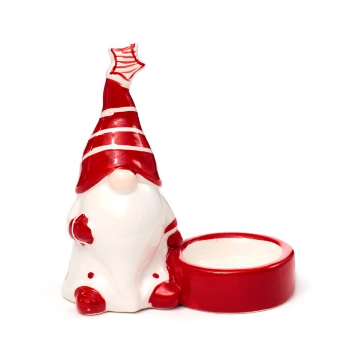 Puckator Ceramic Christmas Gonk Tea Light Candle Holder