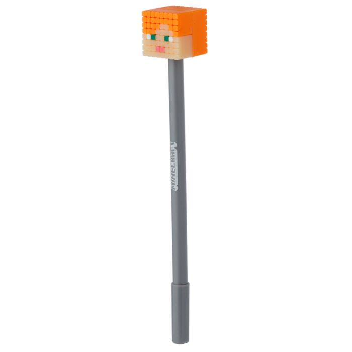 Puckator Minecraft Fine Tip Pen with Silicone Topper (Alex/Steve/Creeper/Enderman)
