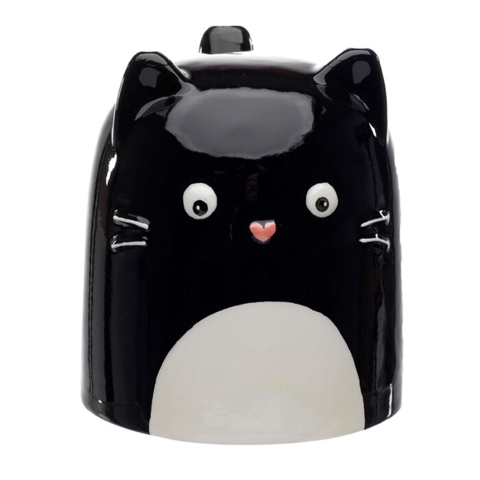 Puckator Feline Fine Black Cat Upside Down Ceramic Shaped Mug