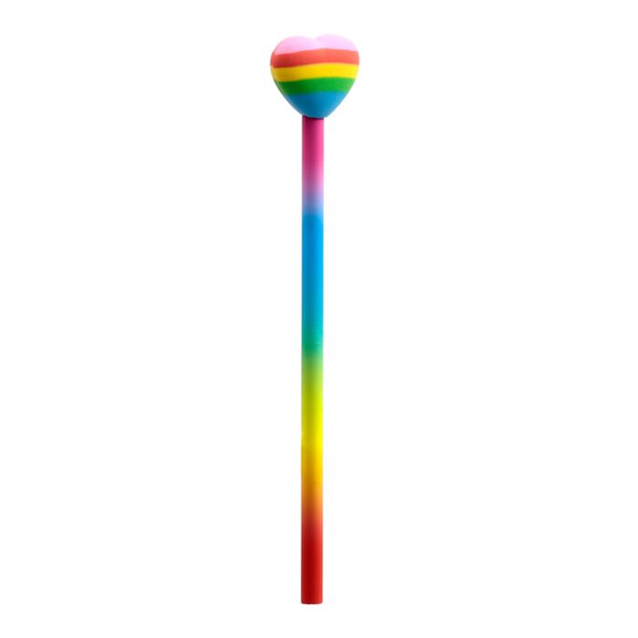 Puckator Rainbow Heart Pencil & Eraser Topper