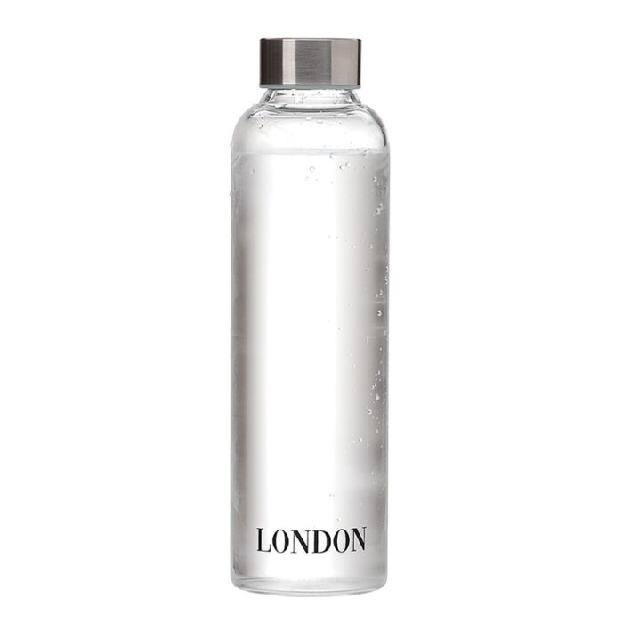 Puckator London Tour Glass Water Bottle with Protective Sleeve