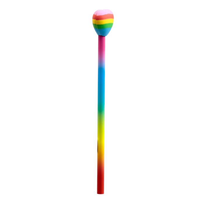 Puckator Rainbow Heart Pencil & Eraser Topper