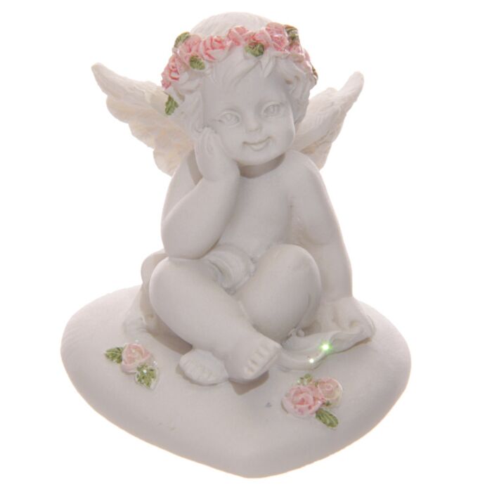Puckator Cherubs With Pink Roses Sitting on a Heart