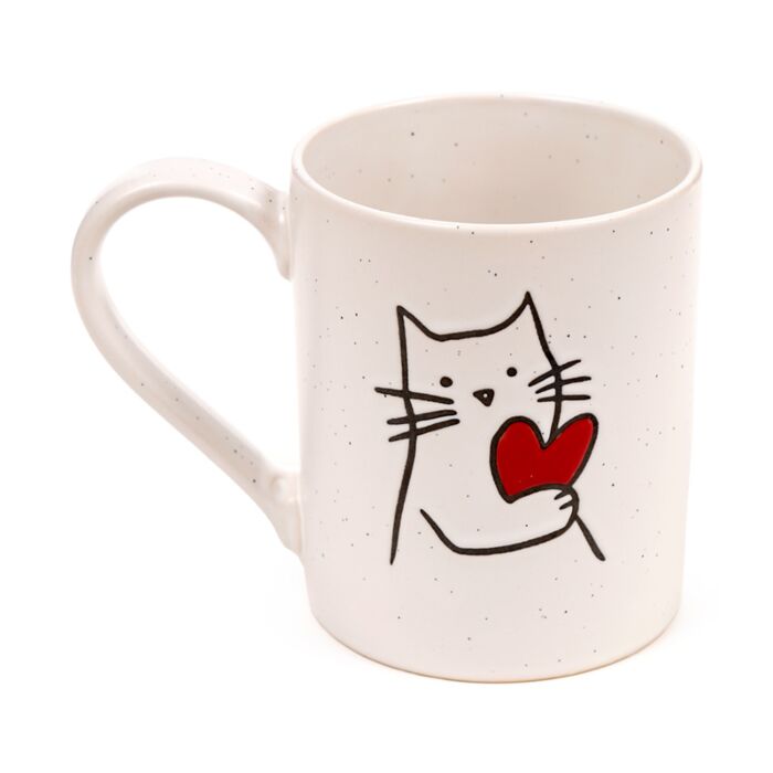 Puckator Cat with Heart Stoneware Mug