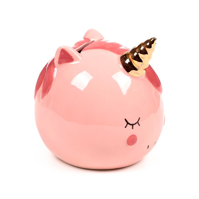 Puckator Enchanted Rainbows Unicorn Pink Ceramic Money Box