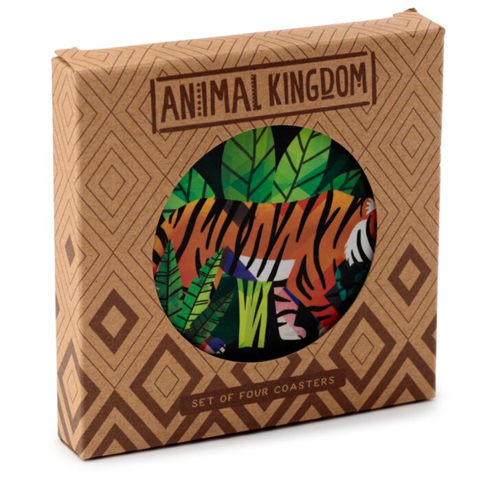 Puckator Animal Kingdom Set of 4 Cork Coasters
