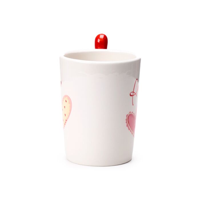 Puckator Amore Hearts Ceramic Shaped Handle Mug